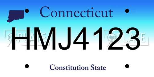 HMJ4123 Connecticut License Plate
