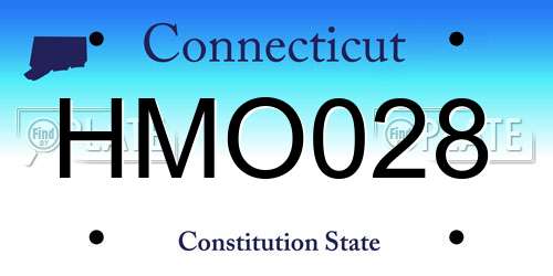 HMO028 Connecticut License Plate