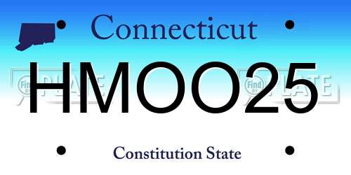 HMOO25 Connecticut License Plate
