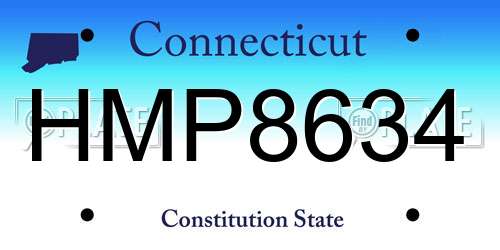 HMP8634 Connecticut License Plate
