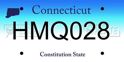 HMQ028 Connecticut License Plate