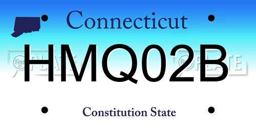 HMQ02B Connecticut License Plate