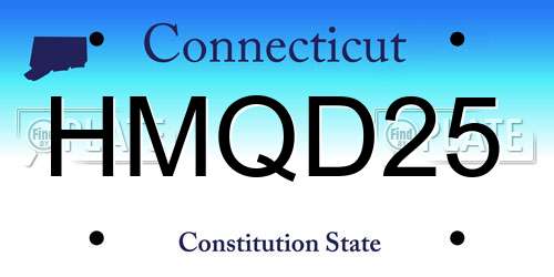 HMQD25 Connecticut License Plate