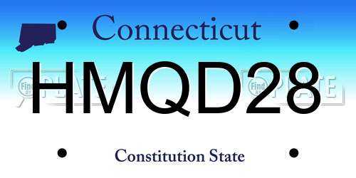 HMQD28 Connecticut License Plate