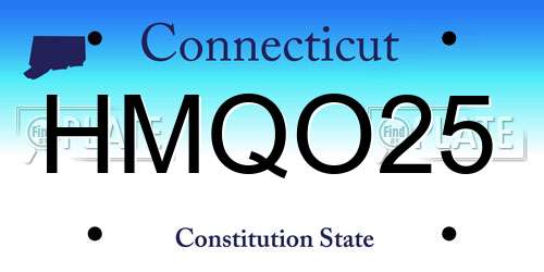 HMQO25 Connecticut License Plate