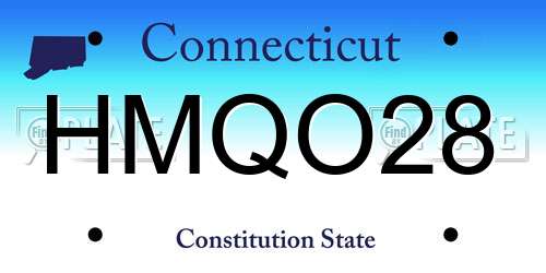 HMQO28 Connecticut License Plate