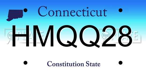 HMQQ28 Connecticut License Plate