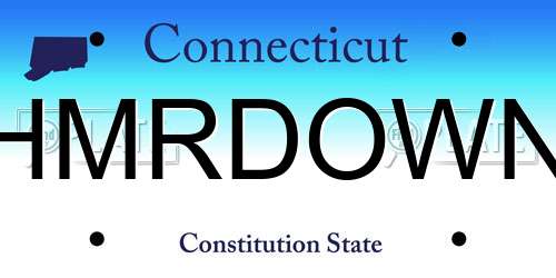 HMRDOWN Connecticut License Plate