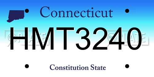HMT3240 Connecticut License Plate