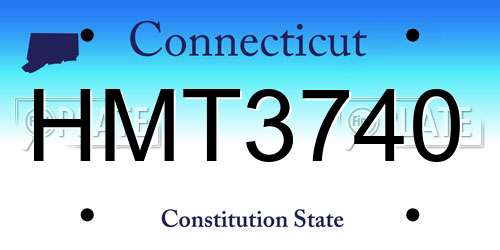 HMT3740 Connecticut License Plate