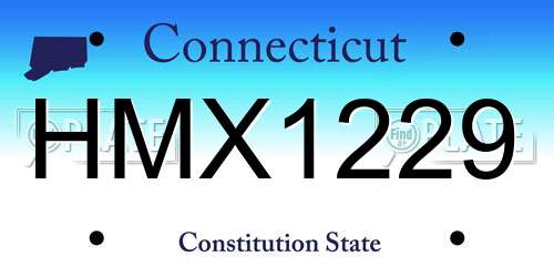 HMX1229 Connecticut License Plate