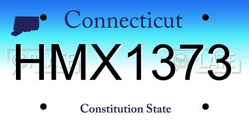 HMX1373 Connecticut License Plate