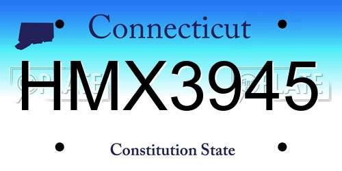 HMX3945 Connecticut License Plate