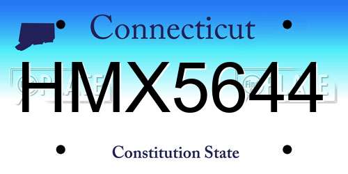 HMX5644 Connecticut License Plate