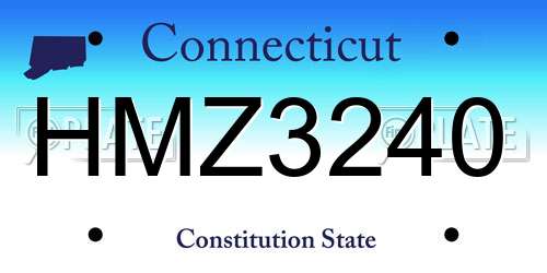 HMZ3240 Connecticut License Plate