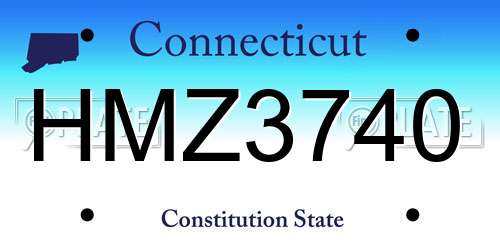 HMZ3740 Connecticut License Plate