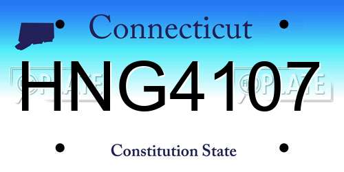 HNG4107 Connecticut License Plate