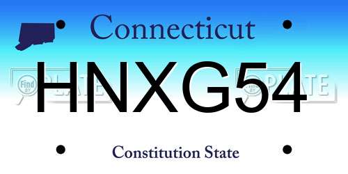 HNXG54 Connecticut License Plate