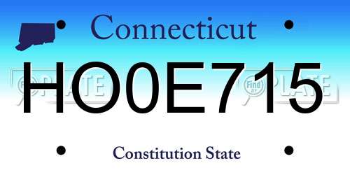 HO0E715 Connecticut License Plate