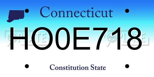 HO0E718 Connecticut License Plate