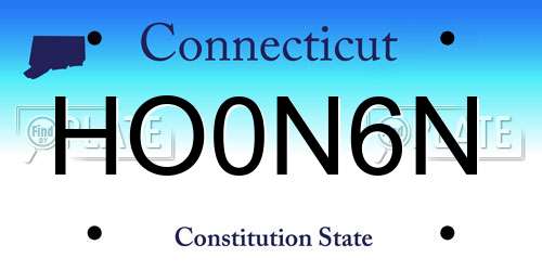 HO0N6N Connecticut License Plate