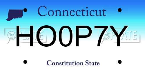 HO0P7Y Connecticut License Plate