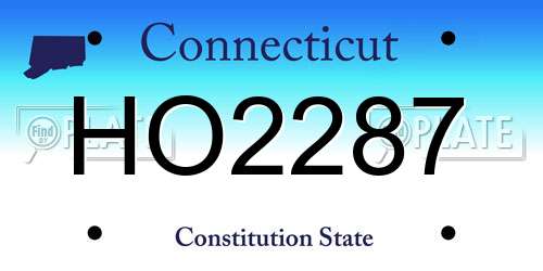HO2287 Connecticut License Plate