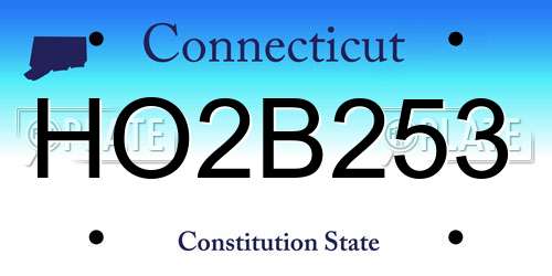 HO2B253 Connecticut License Plate