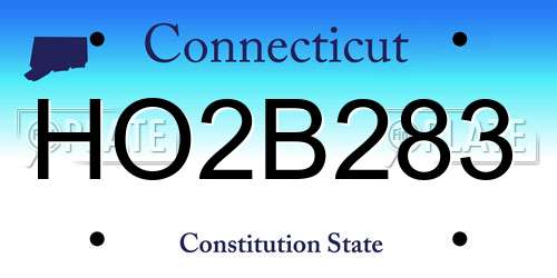 HO2B283 Connecticut License Plate