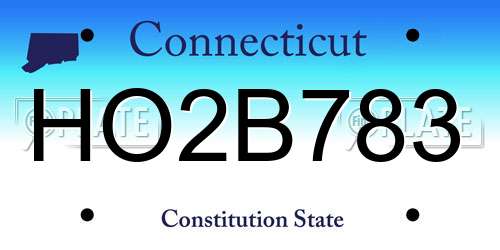 HO2B783 Connecticut License Plate