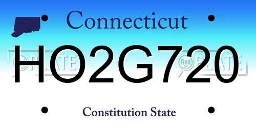 HO2G720 Connecticut License Plate