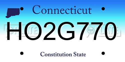 HO2G770 Connecticut License Plate