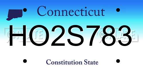 HO2S783 Connecticut License Plate