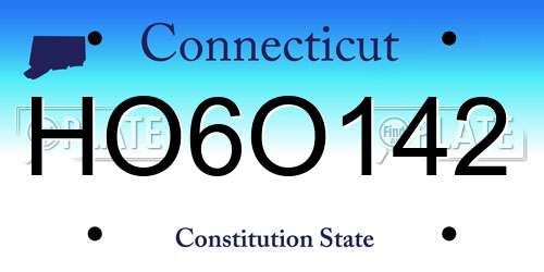 HO6O142 Connecticut License Plate