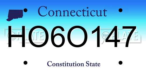 HO6O147 Connecticut License Plate