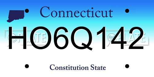 HO6Q142 Connecticut License Plate