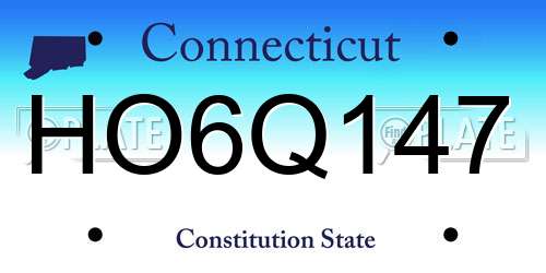 HO6Q147 Connecticut License Plate