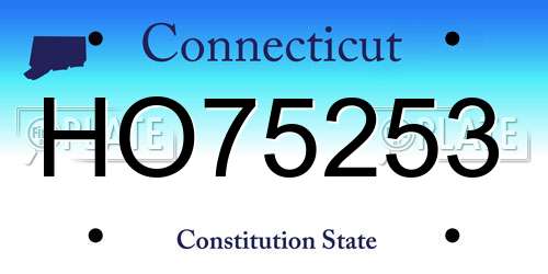 HO75253 Connecticut License Plate