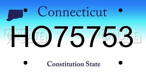 HO75753 Connecticut License Plate