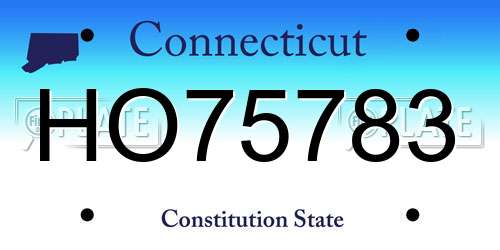 HO75783 Connecticut License Plate