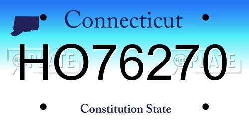 HO76270 Connecticut License Plate