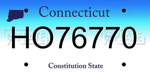 HO76770 Connecticut License Plate
