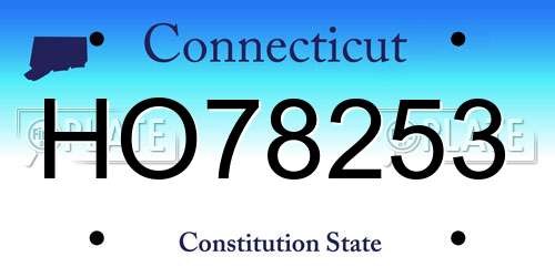 HO78253 Connecticut License Plate