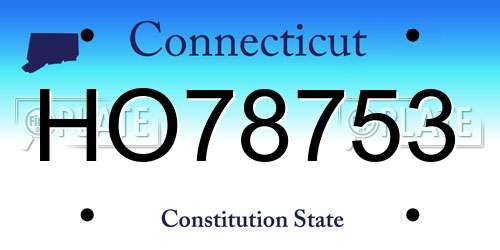 HO78753 Connecticut License Plate