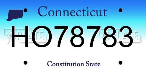 HO78783 Connecticut License Plate