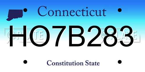HO7B283 Connecticut License Plate