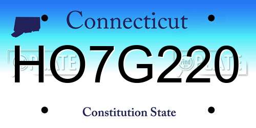 HO7G220 Connecticut License Plate
