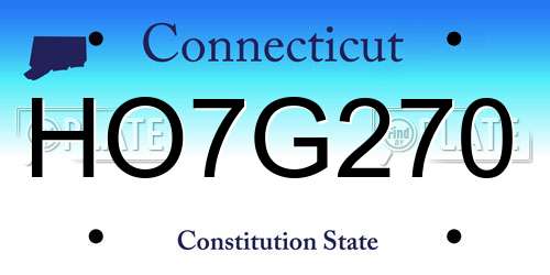 HO7G270 Connecticut License Plate