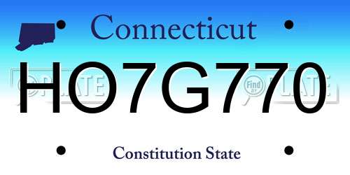 HO7G770 Connecticut License Plate