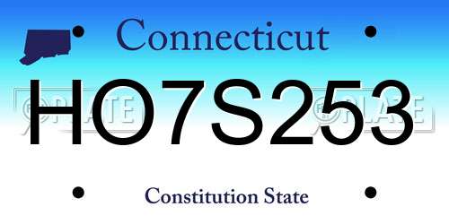 HO7S253 Connecticut License Plate